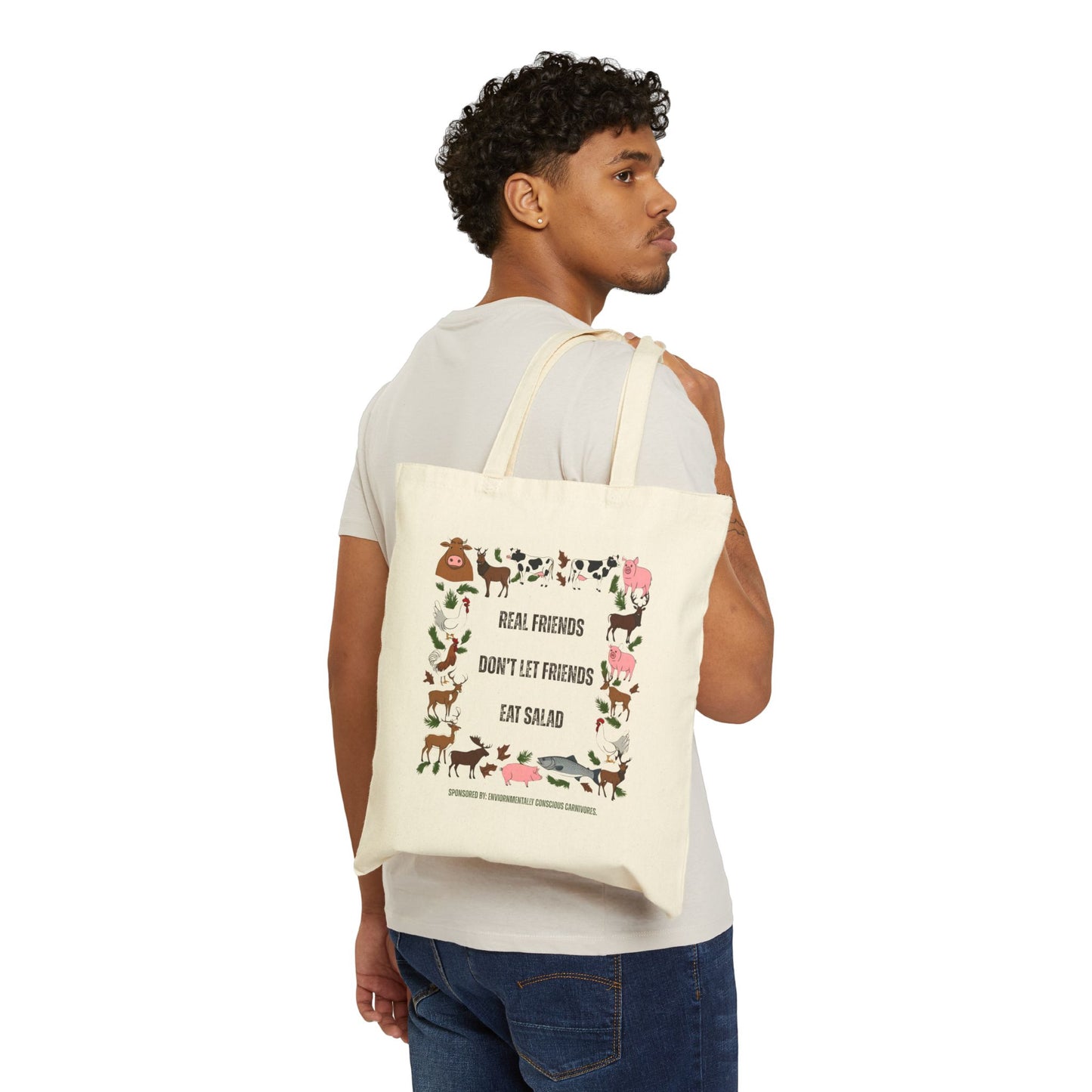 Tote Like a Carnivore. Canvas Tote Bag.