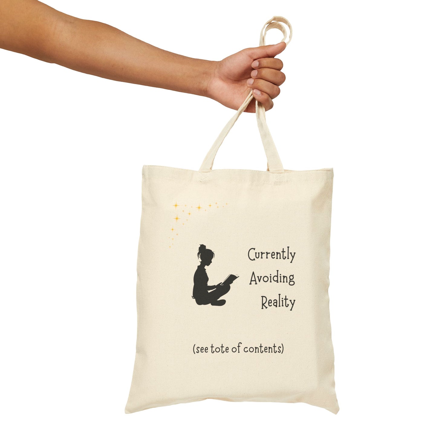 Currently Avoiding Reality Canvas Tote Bag.