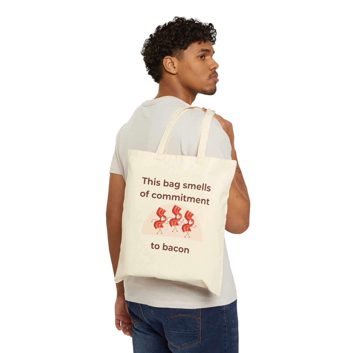 Commitment to Bacon. Canvas Tote Bag.